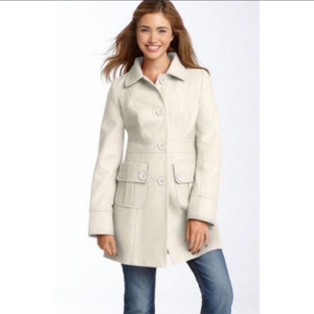 TULLE NORDSTROM cream peacoat